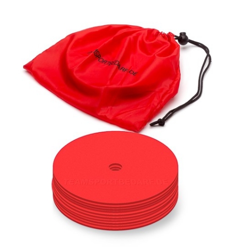 Bild von Set mit 10 flachen Scheibenmarkierungen Rot