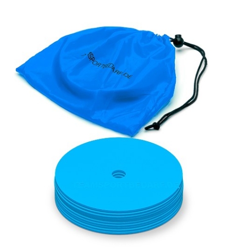 Bild von Set mit 10 flachen Scheibenmarkierungen Blau