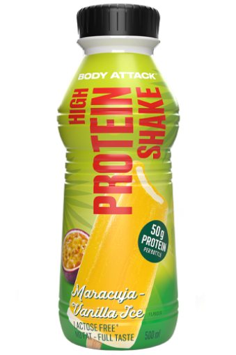 Bild von High Protein Shake 500 ml, Passionsfrucht und Vanilleeis – Body Attack