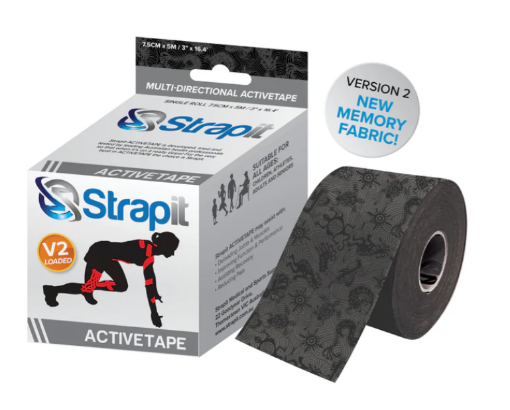 Bild von Dynamic Activetape 7,5CM x 5M - Grau/Schwarz STRAPIT